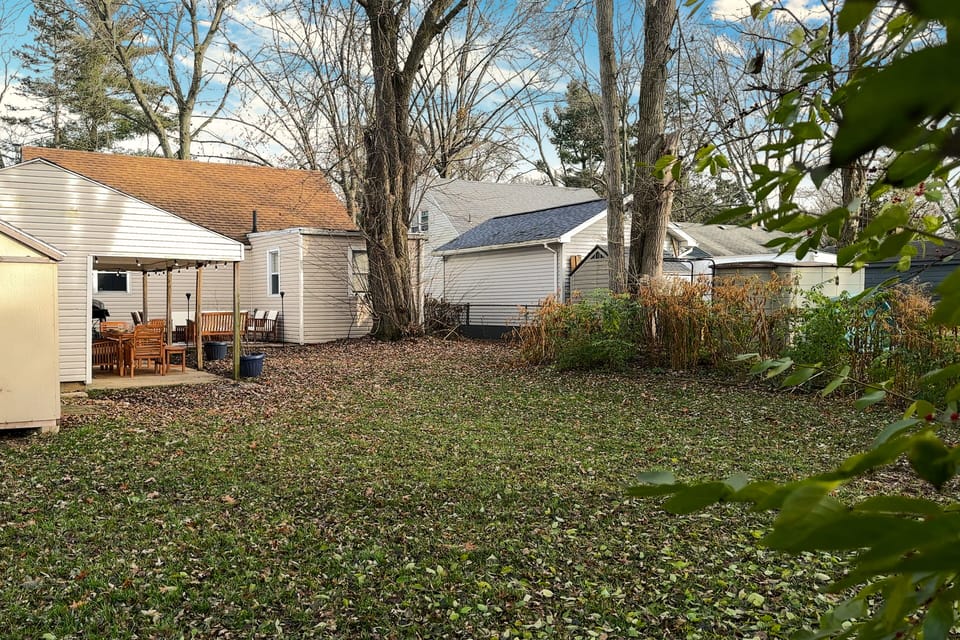 Large backyard inviting you to play your games before "the big game"