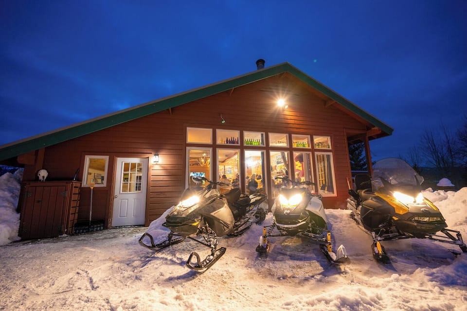 Winter is the best at the Lodge! Room for your sleds, and the trails are a short ride out the door!