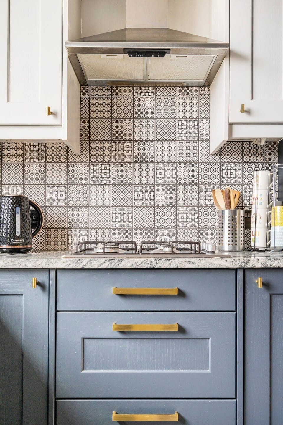A gas stovetop for creating homemade dishes