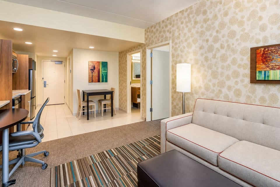 Unwind on the plush sofa after a busy day.
