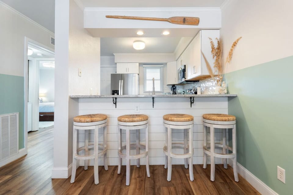 Kitchen overlooking living room