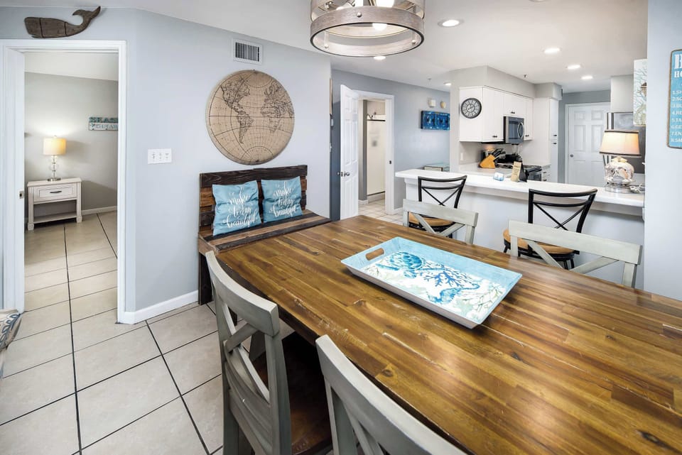 Dining table with seating for four