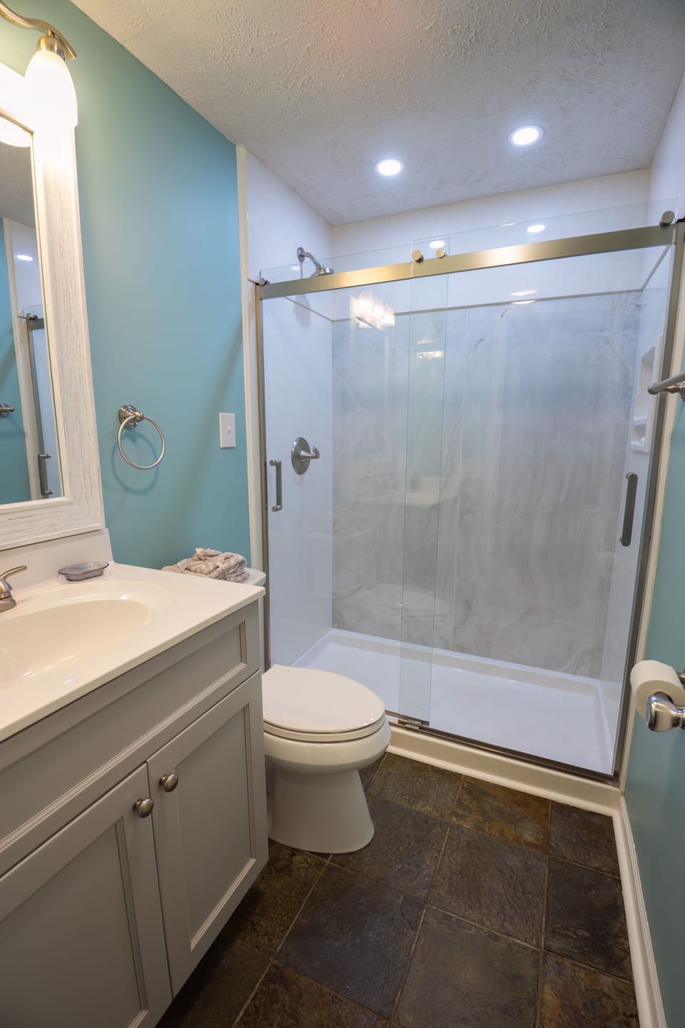 Shower in bathroom