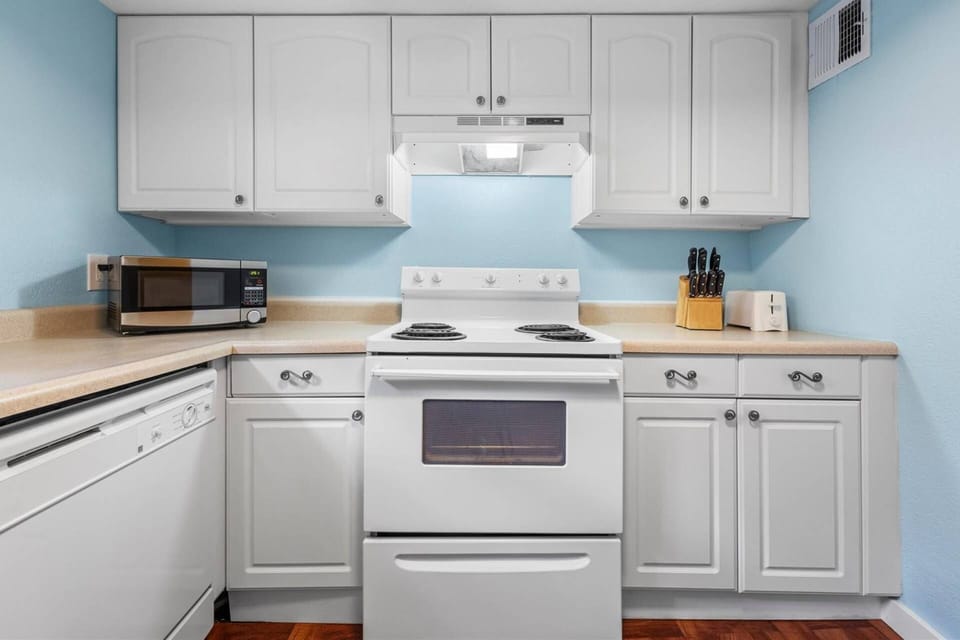 Basic Kitchen with the things needed to cook up a meal before heading outdoors!