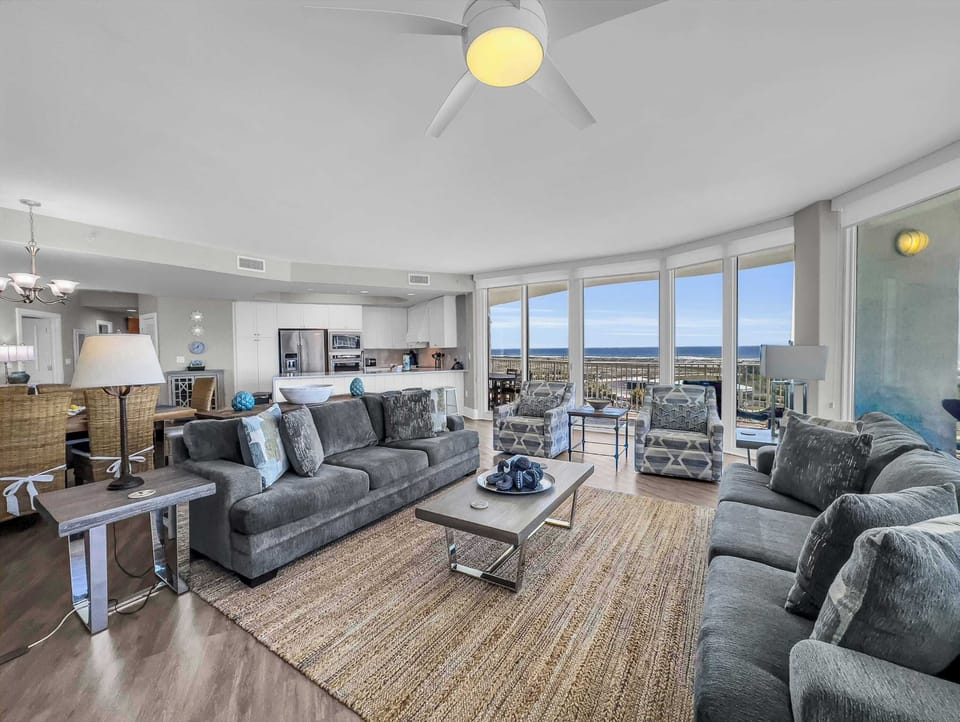 Living room with plush seating