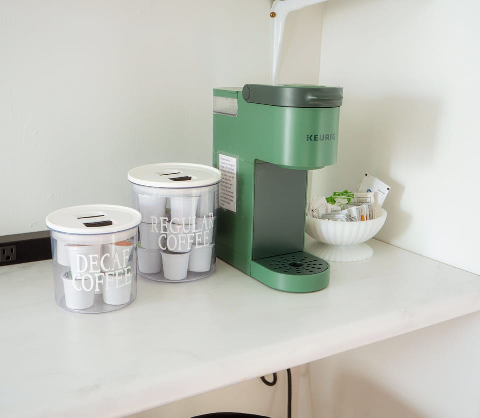 Help yourself to coffee and tea! 