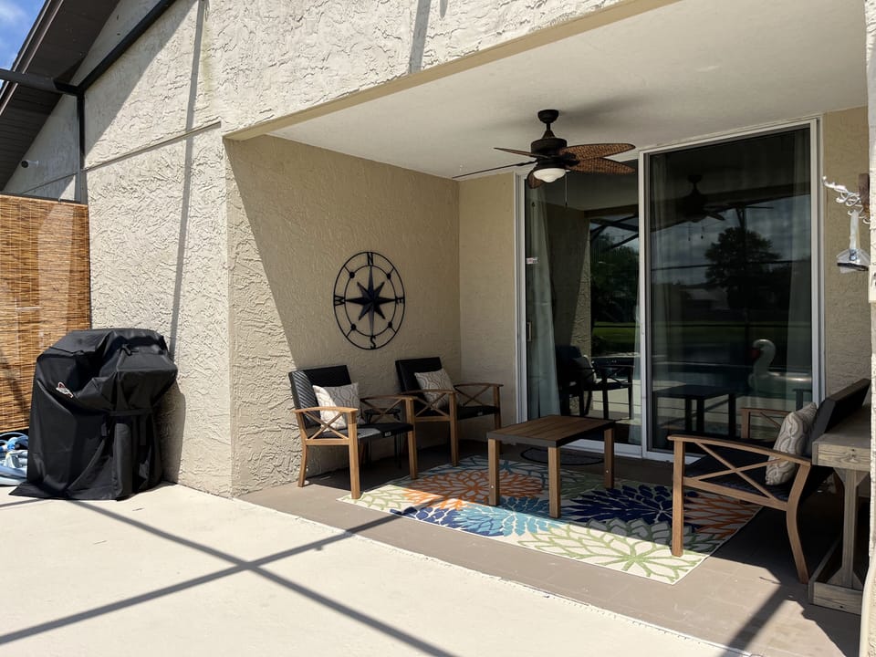 Private pool area patio with grill available for use
