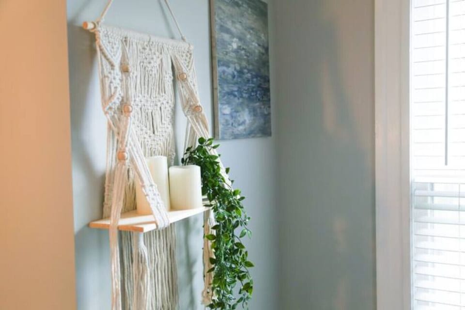 Boho-inspired corner for a touch of relaxation.