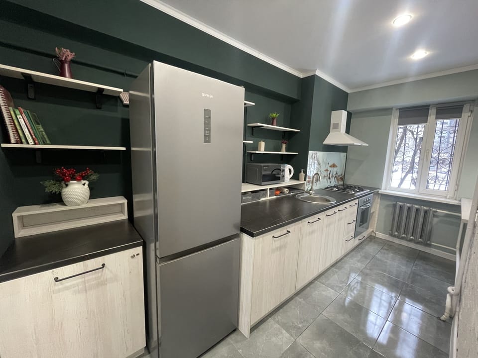 The kitchen area