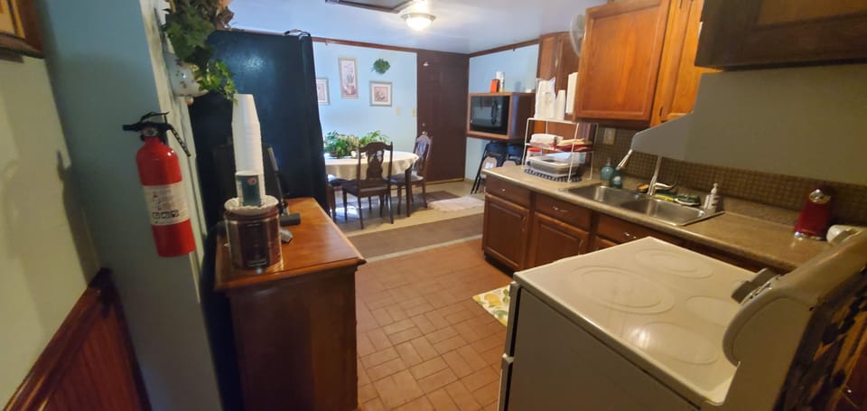 Kitchen with washer and dryer