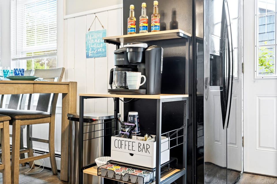 Our coffee machine and complimentary coffee box are here.