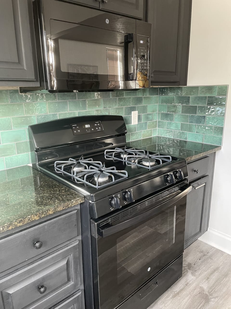 Gas stove and microwave 