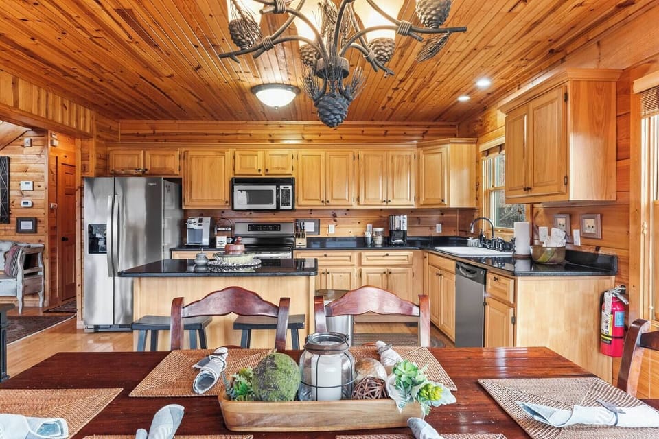 kitchen table and kitchen area