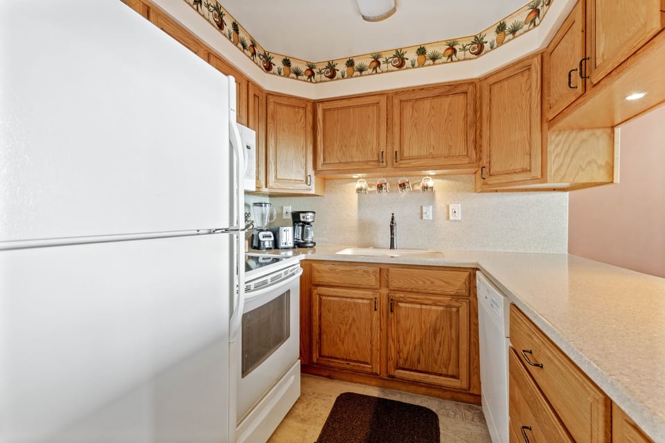Kitchen is stocked with essential items