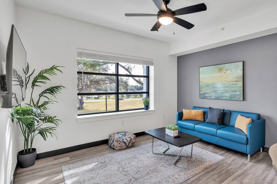 Sofa, coffee table & 50" Roku Smart TV!