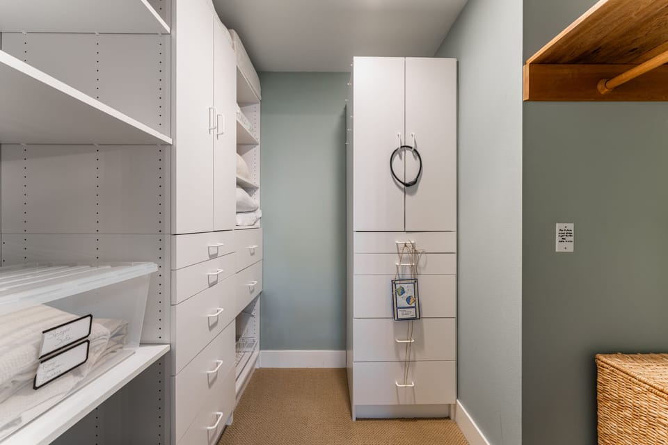 Primary bedroom's walk-in closet.