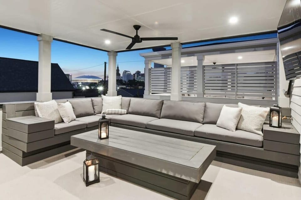 Rooftop Deck | Daybed, Sitting Area & Smart TV | Private Setup