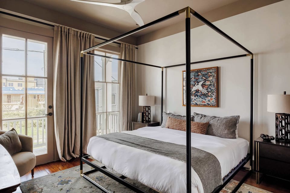 Second Floor | Bedroom 2 | 1 King Bed | Ensuite Bath w/ Separate Tub