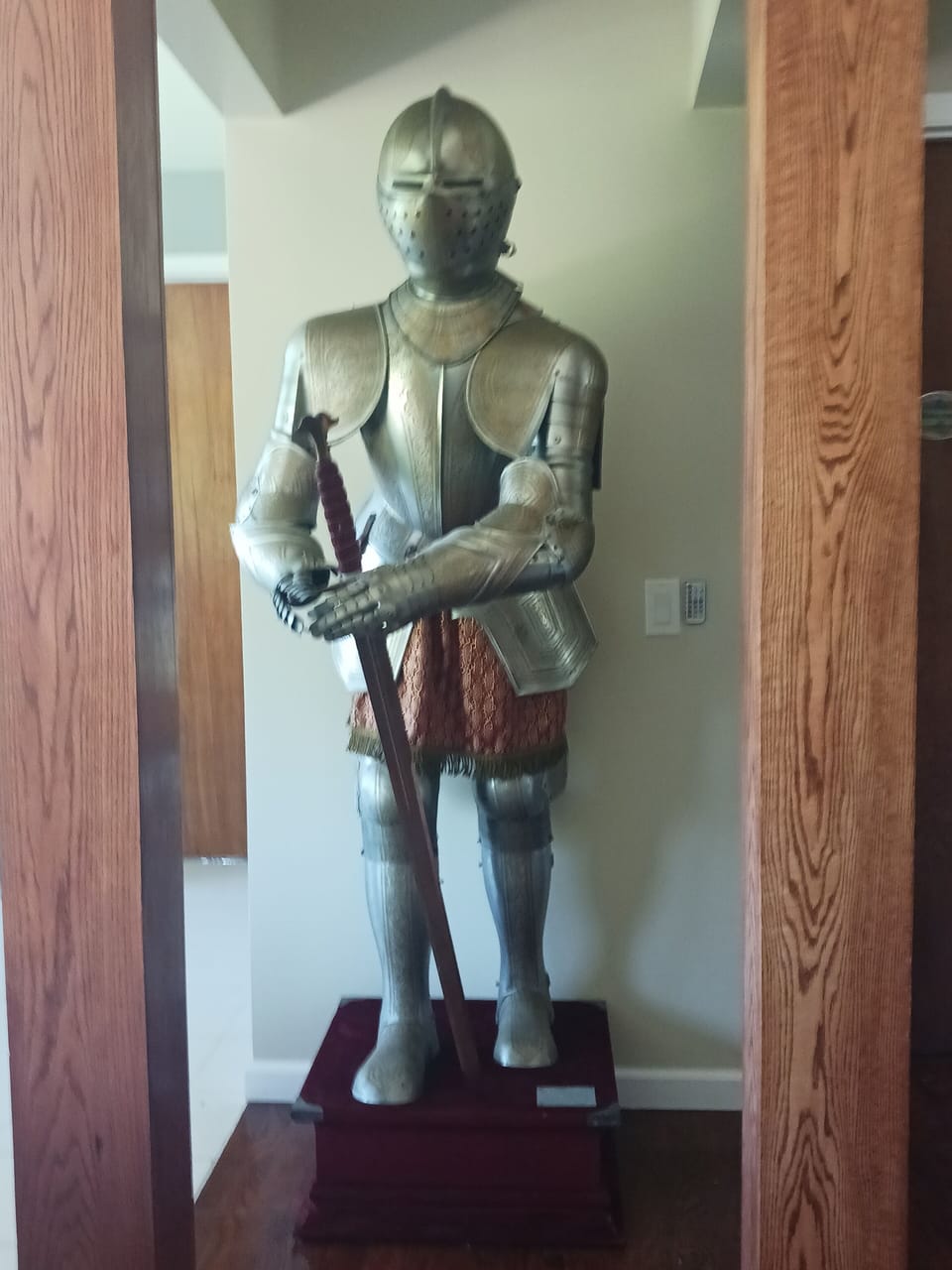 Suit of armor from Toledo, Spain. Only the helmet can be worn by guests