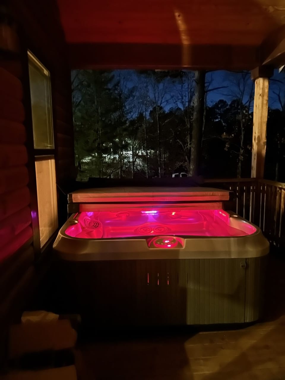The hot tub is great all year round.