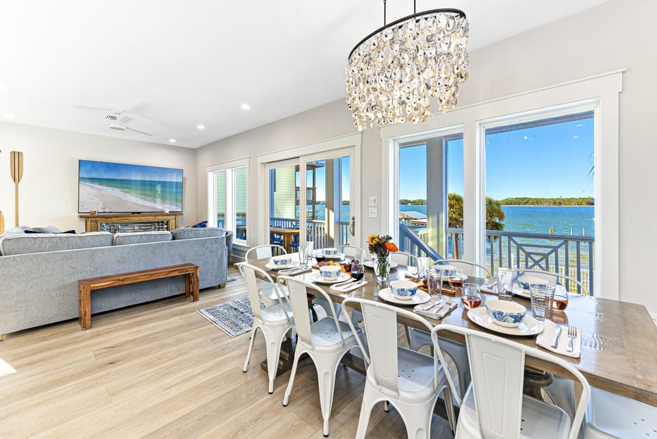 The large windows and glass sliding door make for the best views.