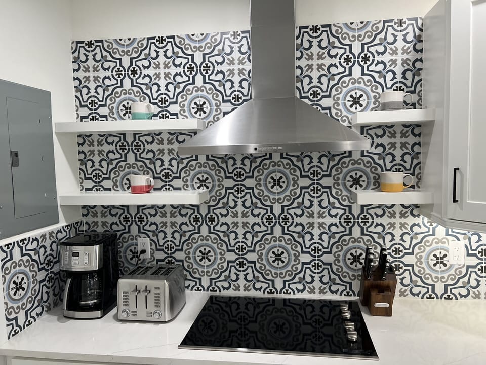 All new kitchen with toaster and coffee maker