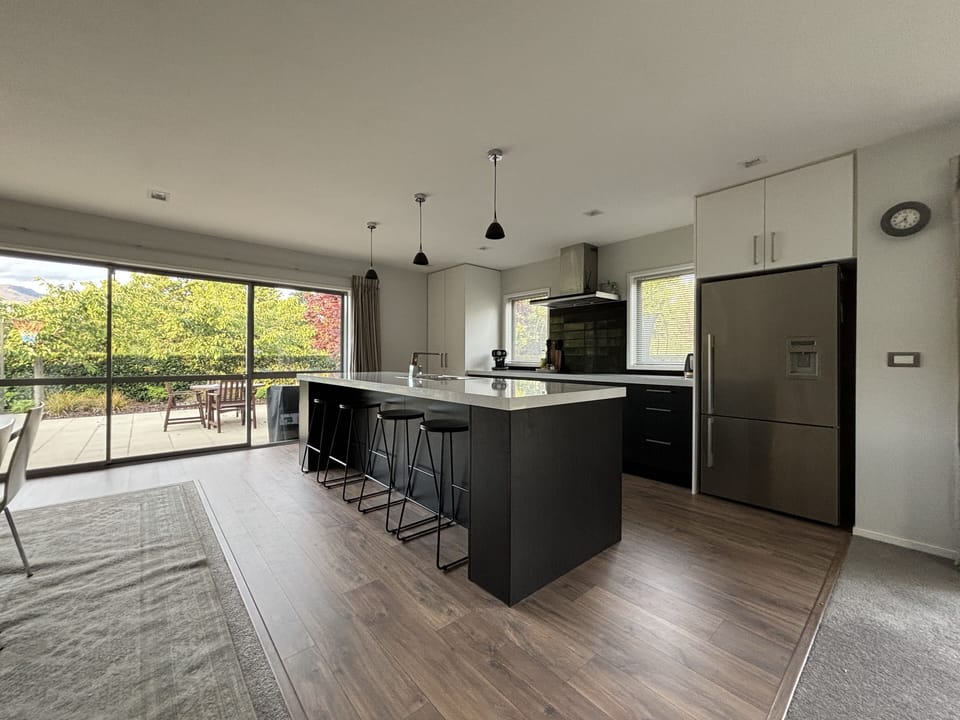 Kitchen with island bar.