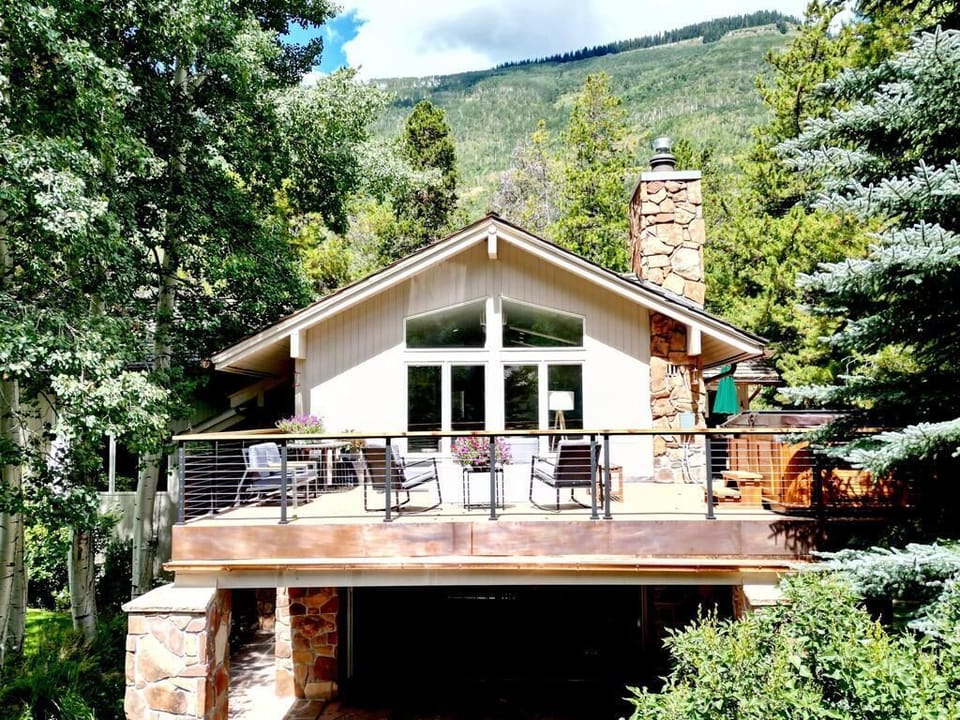 Front of the House Extended Deck with Private Hot Tub and Fire Pit Seating