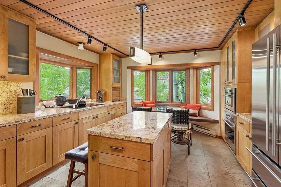 Indoors, Kitchen, Hardwood, Stained Wood, Kitchen Island