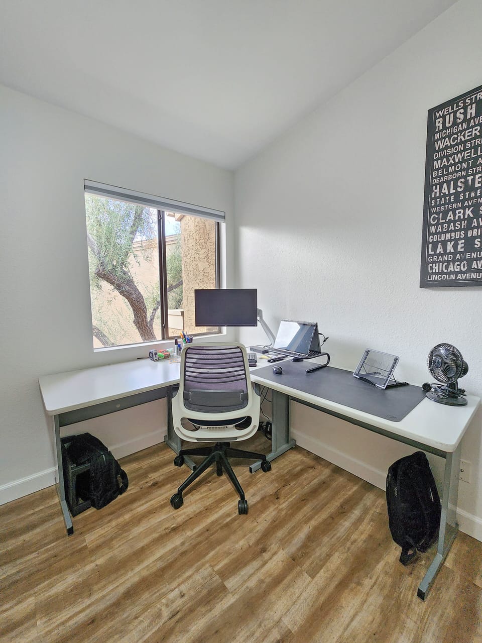 Desk area for working