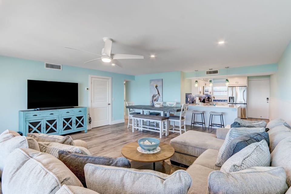 Large Sectional with Plenty of Room to Relax and Watch TV