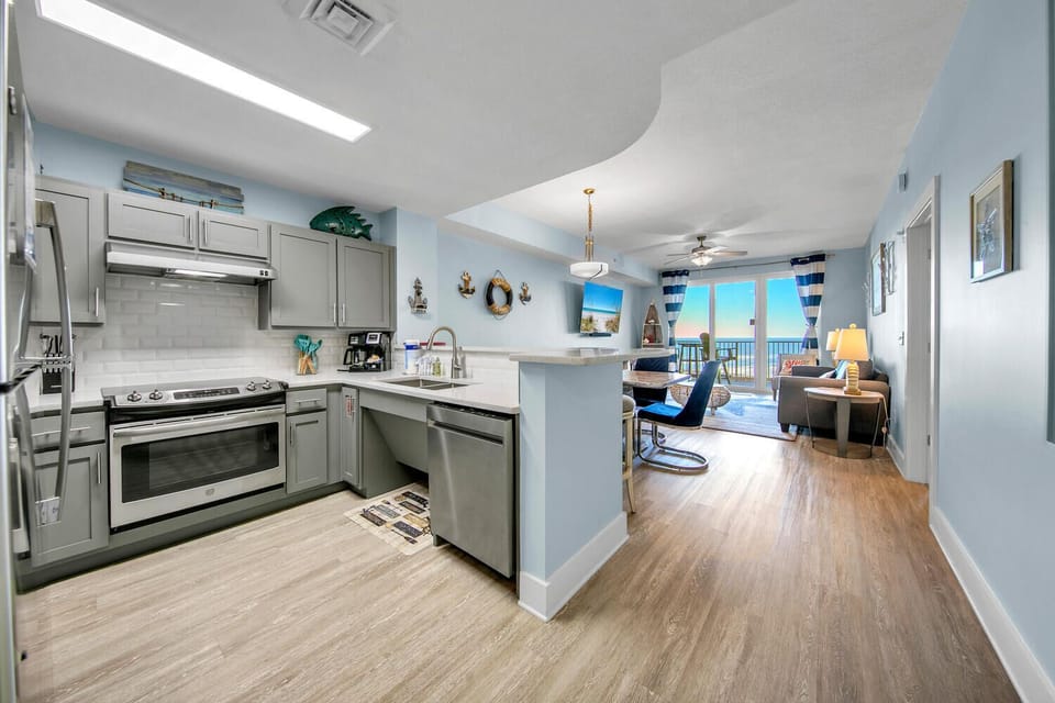 Kitchen to living room view