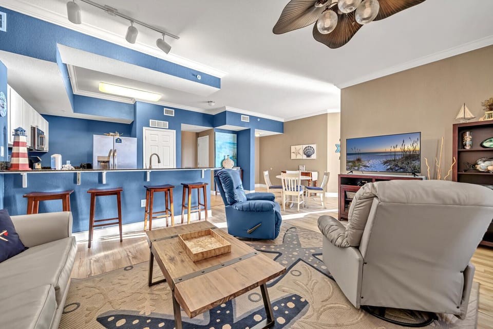 Living room to kitchen view