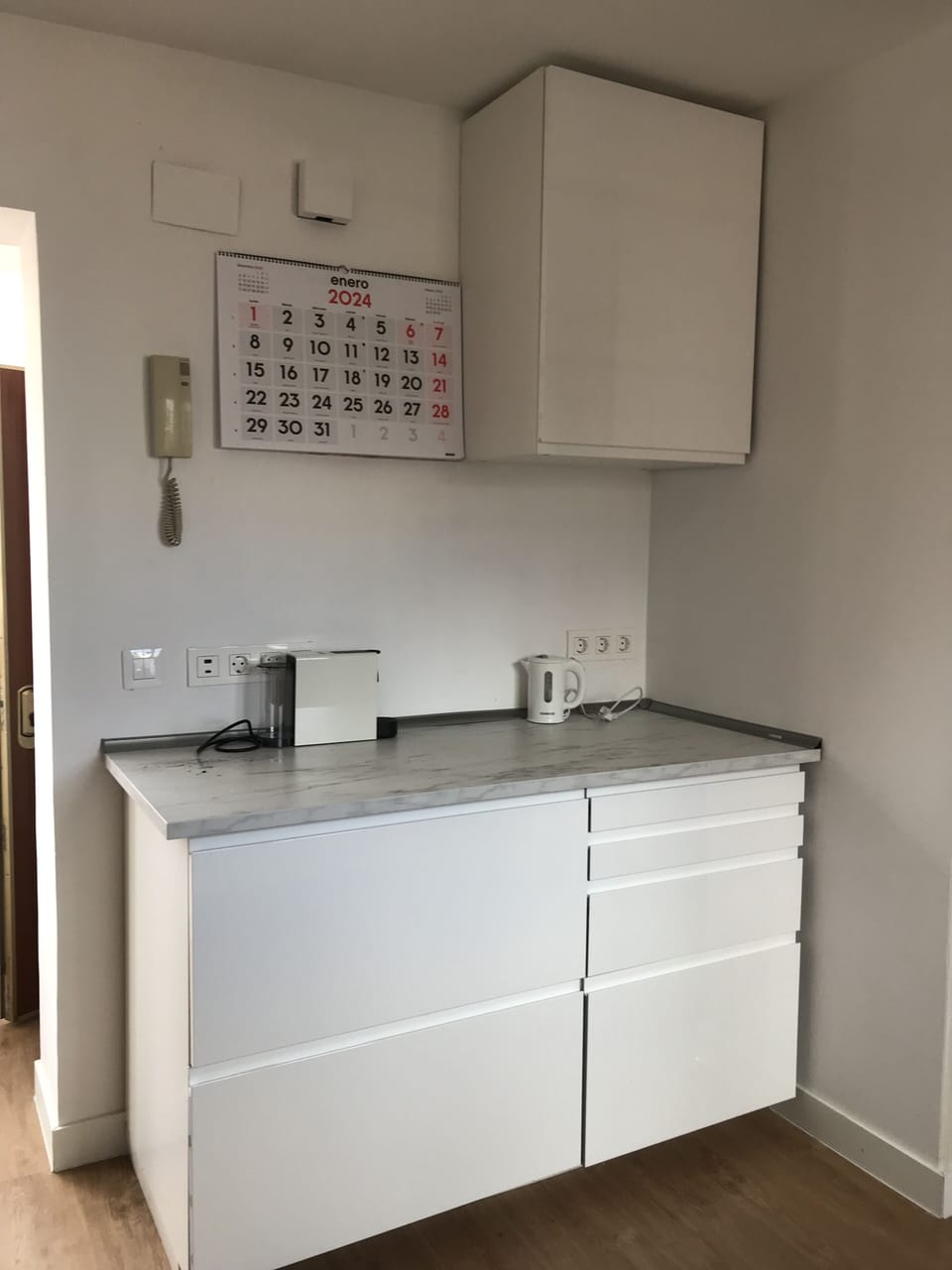 View of the kitchen-dining room