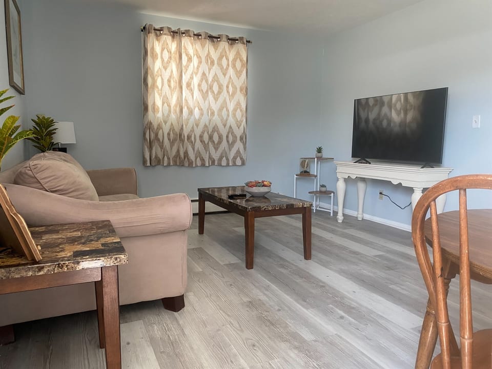 Living room with smart tv