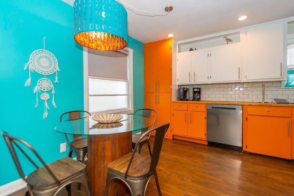 Hideaway kitchen and dinette.