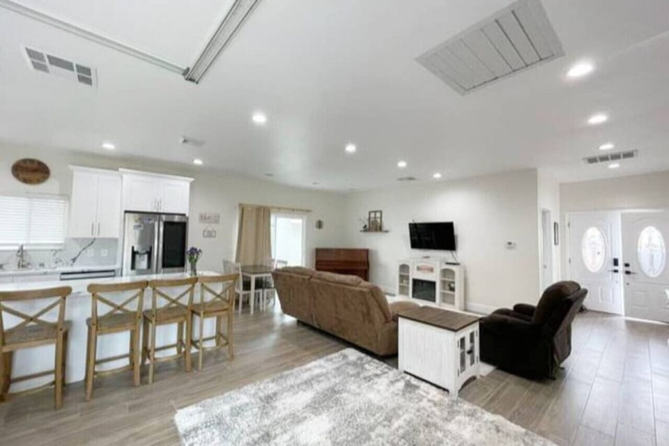 View of living room and dining room (open concept!).