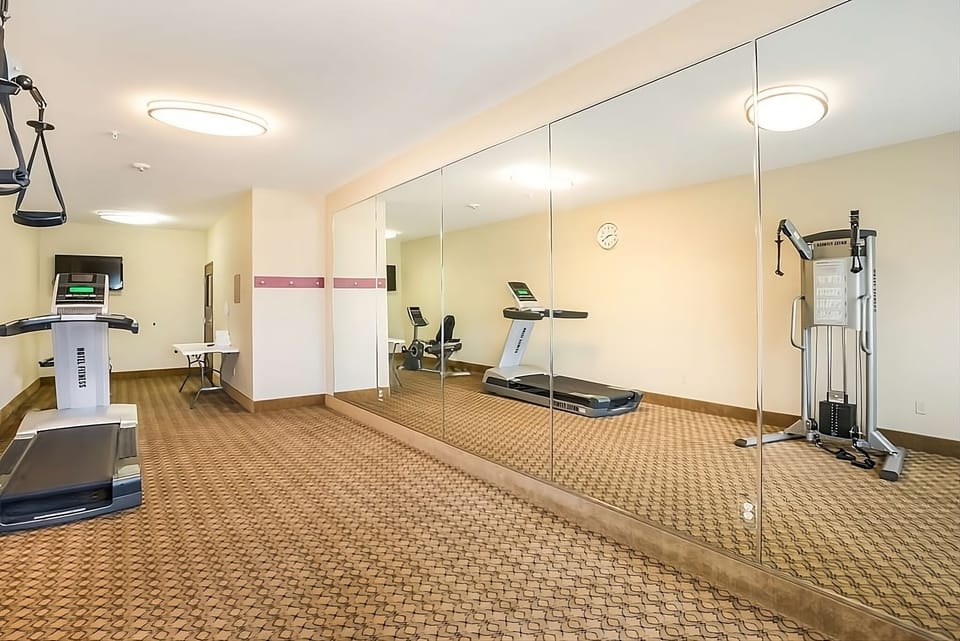 Stay energized with an additional wide view of the fitness room.