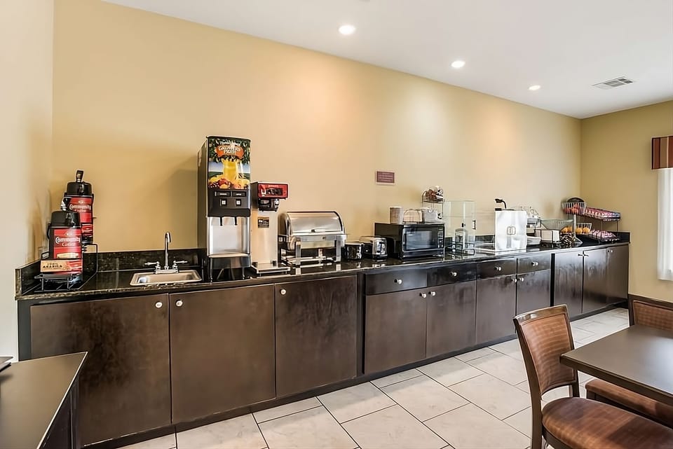 Choose your favorites from the breakfast counter, ready each morning.