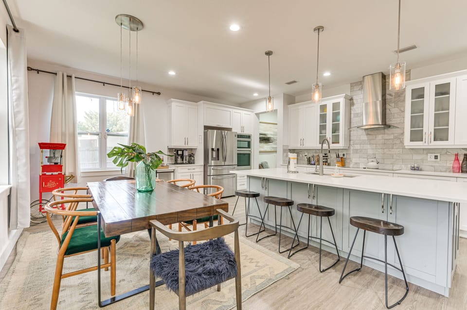 Dining Area | Board Games & Books | High Chair | Popcorn Machine