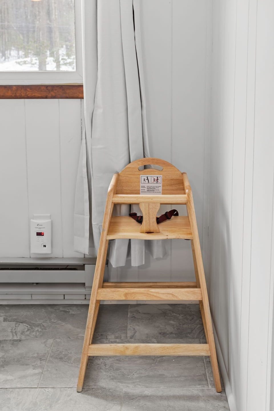 A thoughtfully included high chair, ensuring little guests feel just as welcome at the table.