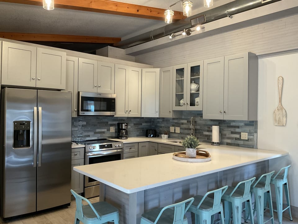 The kitchen is stocked with everything you need