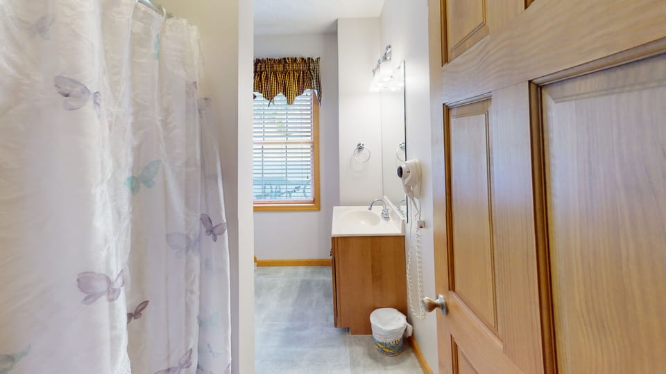 Indoors, Sink, Sink Faucet, Curtain, Floor
