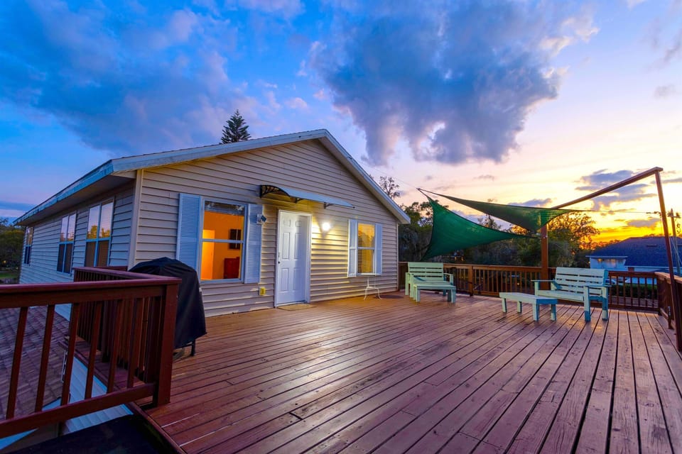 Relax on the spacious deck with comfy seating and stunning views.