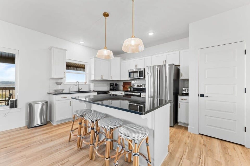 Enjoy the extra counter space and island as you setup your meals.
