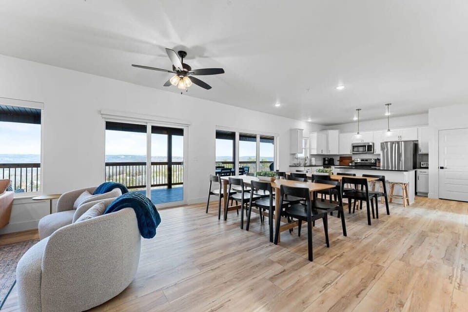 The open-concept floor plan allows everyone to be involved from every corner of the room!