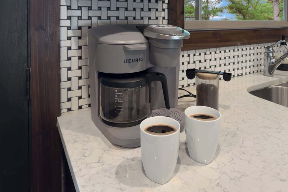 Of course, we also have a Keurig coffee maker to help you start your day right.