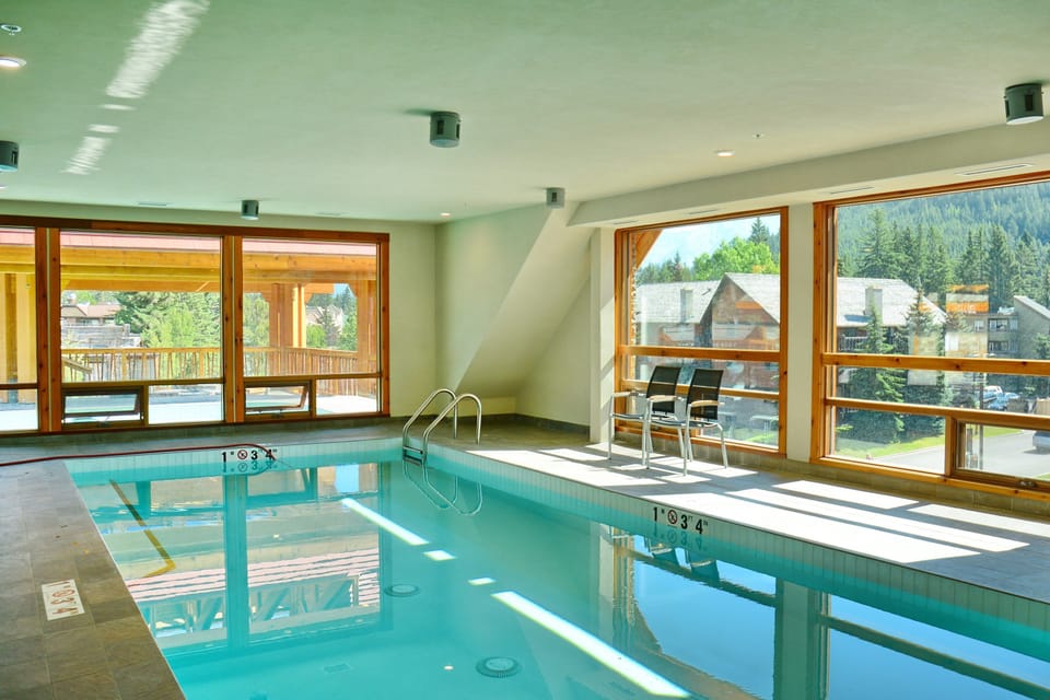 Take a dip in the covered indoor pool.
