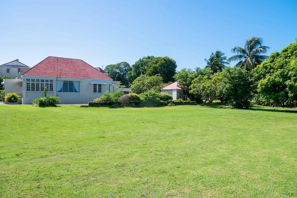 Lush gardens and lots of space for the kids to run and play
