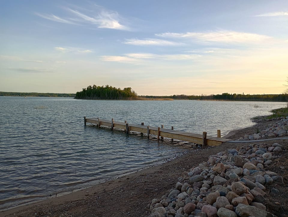 Dock in front of house. 